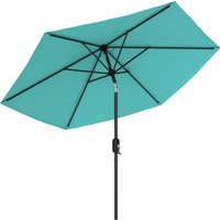 2.6 m Garden Parasol Umbrella Aluminium Pole Outdoor Patio Umbrella Tilt Crank Vent