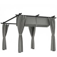 3 x 3 m Retractable Roof Pergola Curtains Light Grey