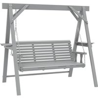 Three Seater Wooden Swing Bench Dark Grey