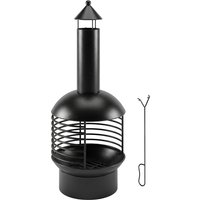 Chimney Fire Pit Portable Wood Burning Firepit Poker Charcoal Grid Outdoor Fireplace Garden Patio