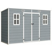 10 x 4 ft Resin Garden Shed Outdoor Storage Shed Floor Windows Lockable Doors Vents