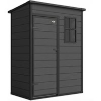 5 x 3 Garden Shed Floor Outdoor Storage Shed Lockable Door Window Vent Dark Grey