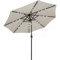 2.6 m Garden Parasol Umbrella LED Solar Light Parasol Cover Outdoor Market Patio Umbrella Light Grey