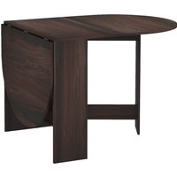 Folding Dining Table Drop Leaf Table Small Spaces Oval Tabletop Dining Room Chocolate Wood Effect