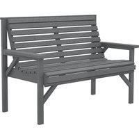 2 Seater Wooden Garden Bench Slatted Patio Bench Armrest Backrest Outdoor Furniture Indoor Balcony