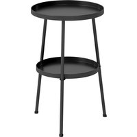Patio Side Table 2 Tier Round Coffee End Table Garden Balcony Living Room Bedroom