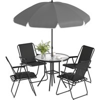 4 Seater Garden Furniture Set 6 Pieces Garden Table Chairs Parasol Patio