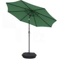 2.7 m Garden Parasol Umbrella Cross Base Sandbag Retractable Ribs Outdoor Table Market Umbrella