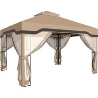 3 x 3.6 m Outdoor Garden Gazebo Post Shelves UPF50+ Patio Permanent Pavilion Hook