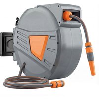 Retractable Hose Reel Wall Mounted 20+1.6m Garden Hose Pipe Reel Auto Retraction Self Locking