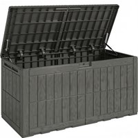 Garden Storage Box Waterproof & UV Resistant Resin Deck Box Lockable Lid Pneumatic Gas Rods Side Handles
