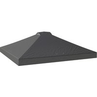 Gazebo Roof Replacement UV50+ Waterproof Pop Up Canopy Cover 8 Drainage Holes 3 x 3 m Dark Grey