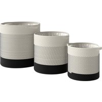 Plant Pots Handwoven Cotton Indoor Planters Waterproof Liner Set 3