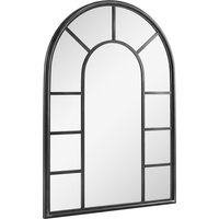 Arched Mirror Shatterproof Acrylic Windowpane Wall Mounted Mirror Robust Metal Frame 71 x 51 cm
