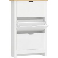 Slim Shoe Cabinet Narrow Shoe Cupboard 3 Flip Drawers Adjustable Shelves 18 Pairs Shoes Hallway