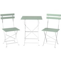 Outdoor Bistro Set Folding Patio Furniture Set 2 Chairs Table 2 People Green