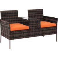 Two Seat Rattan Chair Middle Table