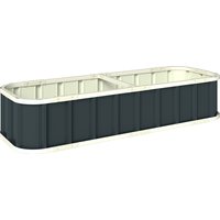 Galvanised Raised Garden Bed 5 x 2 x 1 ft Metal Planter Gloves Folded Edging Dark Grey