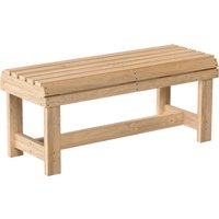 Wooden Outdoor Bench 2 Seater Garden Bench Backless Patio Bench Slatted Curved Seat Wood Finish
