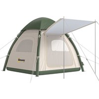 Outsunny Inflatable Camping Tent with Rainfly, 3 Man Air Tent 3000mm Waterproof Blow Up Tents, Beige | Aosom Ireland