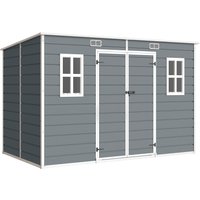 10 x 6 ft Resin Garden Shed Outdoor Storage Shed Floor Windows Lockable Doors Vents