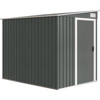 7 x 5ft Galvanised Metal Shed Sliding Door Light Grey