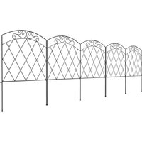 3m Decorative Metal Garden Fence Diamond Swirl Pattern