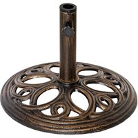 Cast Metal Round Patio Umbrella Base Stand Umbrella Holder Outdoor Patio Garden Tone