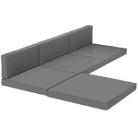 7 Piece Patio Furniture Cushions Outdoor Loveseat Cushion Removable Covers Rattan Furniture 60x60 cm Dark Grey