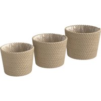 Seagrass Planters Set 3 Plant Pots Indoor Outdoor Patio Balcony