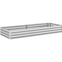 Metal Raised Garden Bed Planter Box Outdoor Planters Growing Flowers Herbs Green Silver