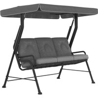 3 Seater Garden Swing Seat Outdoor Swing Chair Adjustable Waterproof Canopy Light Grey