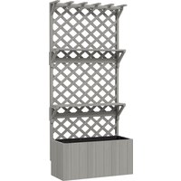 Wooden Planter Trellis Freestanding Raised Bed Garden Hanging Roof Shelves Drainage Holes Bed Liner Outdoor Planter Box Climbing Plants Vegetables Flowers
