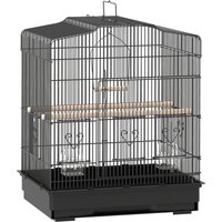 Large Metal Bird Cage Stand Perches Food Bowls Swing Budgie Parakeet 46.5 x 36 x 59cm