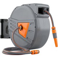 Retractable Hose Reel Wall Mounted 40+2m Garden Hose Pipe Reel Auto Retraction Self Locking