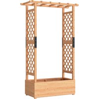 Fir Wood 110 x 44 cm Planter Trellis Garden Bed