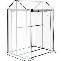 House Mini Greenhouse 2 Roll up Doors Vent Holes Reinforced Cover 100 x 80 x 150cm
