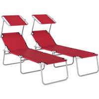 Outdoor Foldable Sun Lounger Set 2 4 Level Adjustable Backrest Reclining Sun Lounger Chair Angle