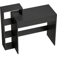 HOMCOM Schreibtisch mit Stauraum, Computertisch mit 3 Regalfächern und Schublade, Arbeitsplatz, Schreibtisch fürs Homeoffice, 100 x 40 x 90 cm, schwarz Aosom