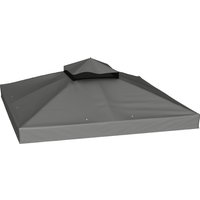 Outsunny Gazebo Canopy 3 x 3 m Replacement 2-Tier Canopy UPF30+ Drainage Holes Dark Gray | Aosom Ireland