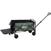 Outsunny Folding Transport Cart wheeled cart with telescopic handle with rear opening 76 x 48 x 92 cm green | Aosom Ireland