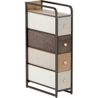HOMCOM Dresser with 4 Foldable Fabric Drawers, Bedroom Dresser with Top and Steel Frame, 20 x 47 x 84.5 cm, Multicolor | Aosom Ireland