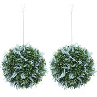 Set 2 Artificial Plant Topiary Balls UV protected Fake Decorative Plants