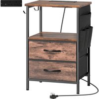 Bedside Table Charging Station Rustic