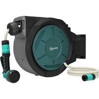 Outsunny Wall-Mounted Hose Reel 25 m x Ø 15 mm Automatic Retractable Water Hose Reel green | Aosom Ireland