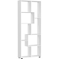 Freestanding 8 Tier Bookcase Melamine Surface Anti Tipping Foot Pads Modern Home Display Storage Grid Stand Aosom UK