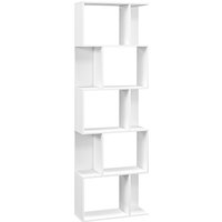 Bookcase S Shaped Wooden Bookshelf 5 Tiers Freestanding Storage Shelf Home Office Display Stand Rack