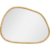 HOMCOM Wall Mirror Decorative Organic Shape with Wood Frame Horizontal or Vertical 80 x 60 cm Natural | Aosom Ireland