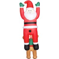 7FT Hanging Christmas Inflatable Santa Dog Christmas Blow Up Decoration Built LED Lights Garden Indoor Outdoor Home Decor