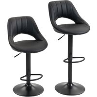 Set Two Faux Leather Bar Stools